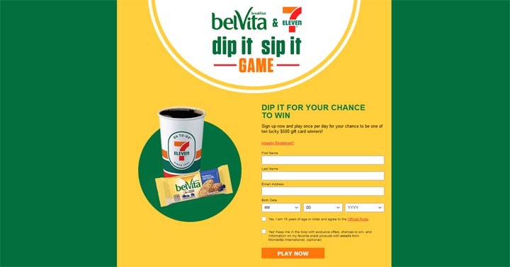 7-Eleven belVita Dip It Sip It Dunk-O Game Contest