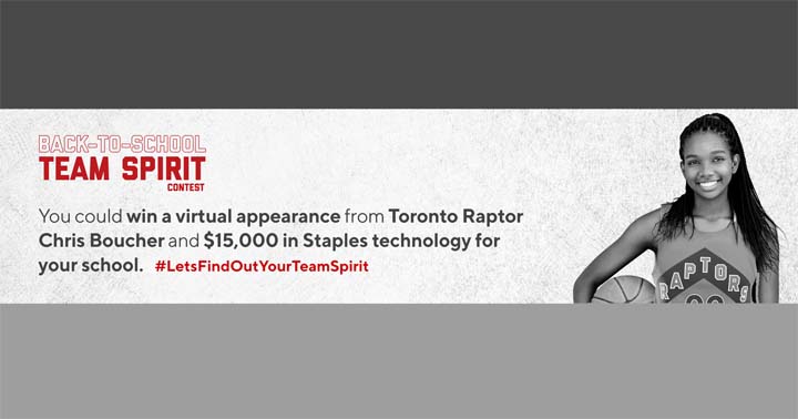 Staples x Toronto Raptors Back-to-School Team Spirit Contest
