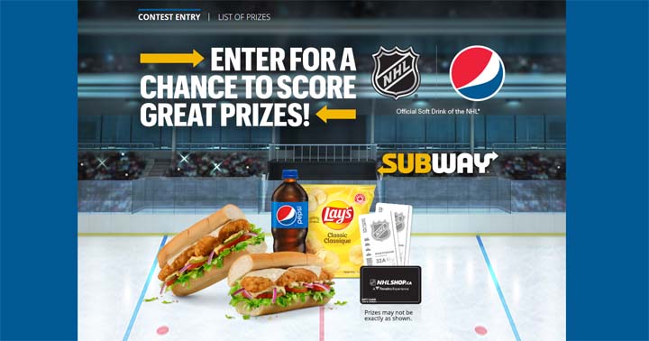 Pepsi & NHL at Subway Contest