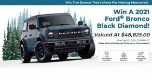 PCH Brand New Ford Bronco Black Diamond Sweepstakes