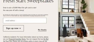 West Elm Fresh Start Sweepstakes