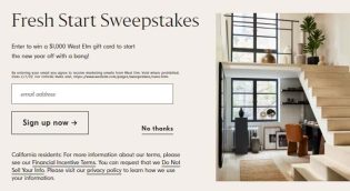 West Elm Fresh Start Sweepstakes