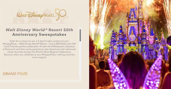 Walt Disney World Resort 50th Anniversary Sweepstakes