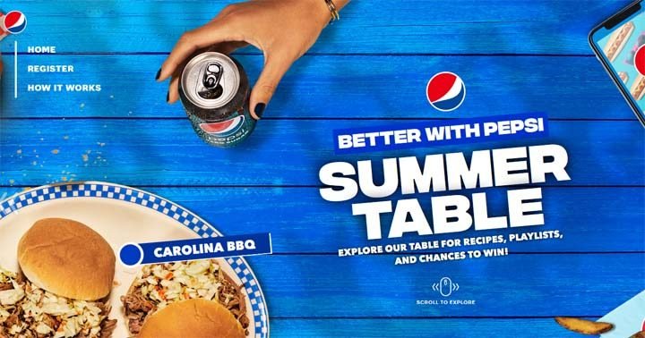 Better With Pepsi Summer Table Promotion Sweepstakes