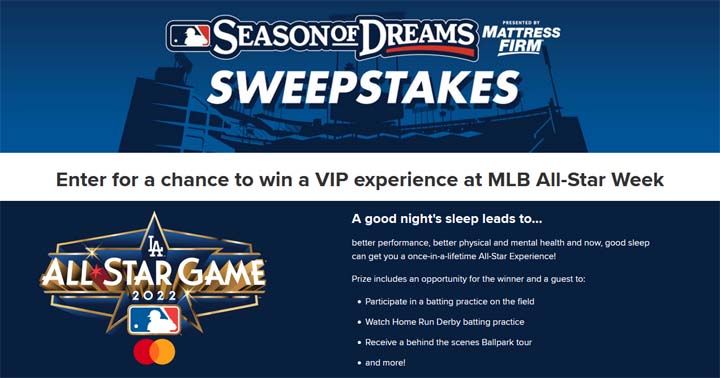 MLB and Mattress Firm Season of Dreams Sweepstakes
