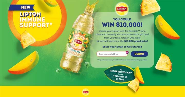 Lipton Immunity Instant Win Game and Sweepstakes