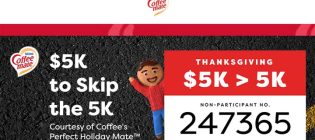 Coffee mate $5K to Skip the 5K Sweepstakes