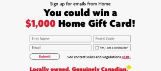 Home Hardware $1,000 Gift Card Contest