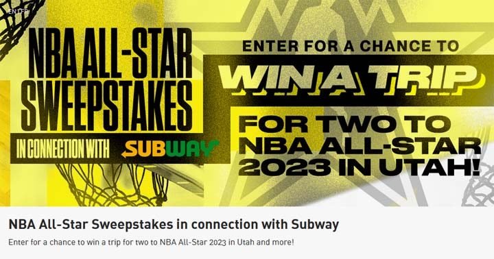 NBA All-Star Sweepstakes in connection with Subway