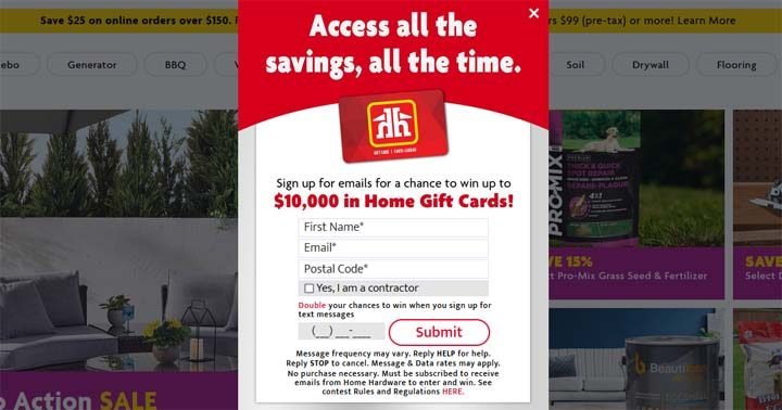 Home Hardware $10,000 Gift Card Contest