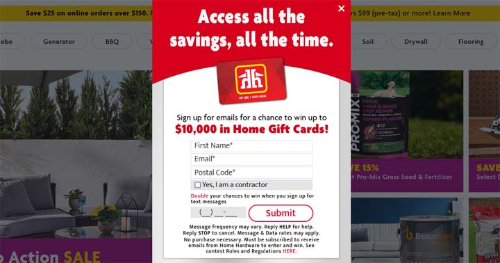 Home Hardware $10,000 Gift Card Contest