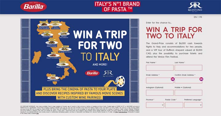 Cinema Barilla Promotional Contest