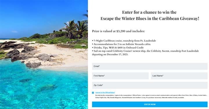 Escape the Winter Blues in the Caribbean Sweepstakes