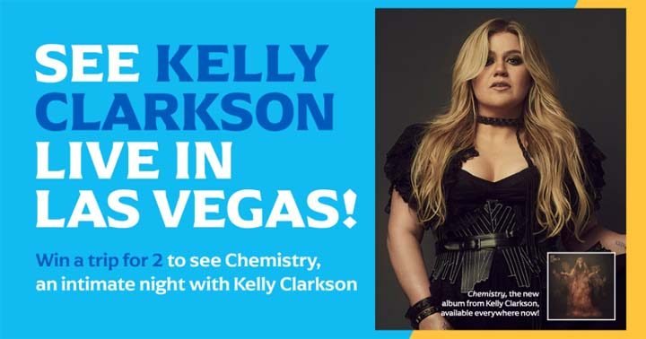 KiSS Win a Trip for 2 to see Kelly Clarkson Contest