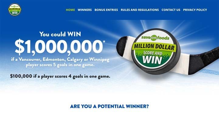 Save-On-Foods $1 Million Dollar Score and Win Contest