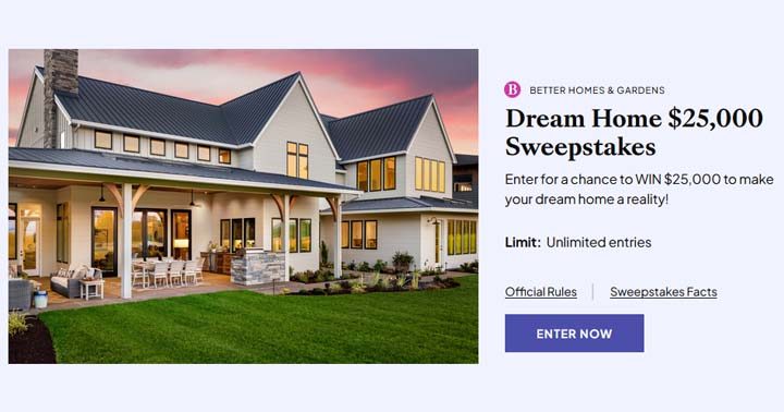 Better Homes & Gardens BHG $25,000 Sweepstakes