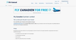 Transat Tours - Fly Canadien Summer Contest