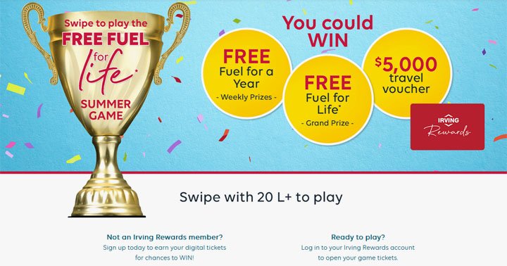 Irving Rewards Free Fuel for Life Summer Game