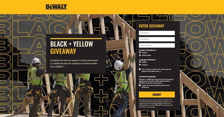 DEWALT - Black + Yellow Giveaway