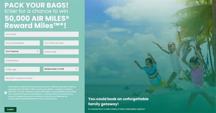 Children’s Education Funds - Air Miles Reward Miles Contest